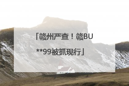 赣州严查！赣BU**99被抓现行
